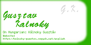 gusztav kalnoky business card