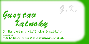 gusztav kalnoky business card